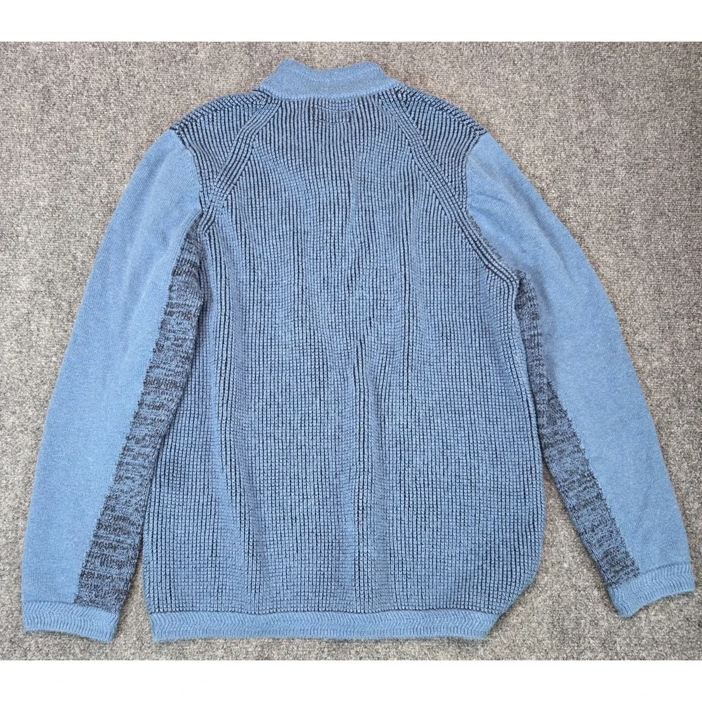 Carbon 2 Cobalt 1/4 Zip Sweater Mens XL Blue Cashmere Blend